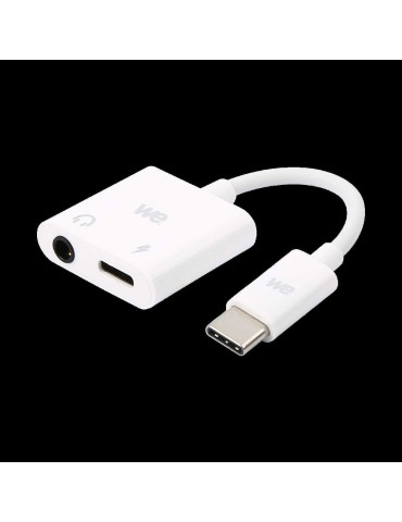 WE Adaptateur USB C vers USB C et Jack femelle 3,5mm, adaptateur 2 en 1 charge e