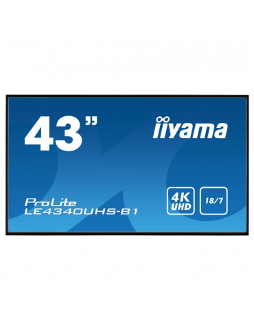 IIYAMA LFD 43 dalleAMVA3 4K 3840×2160 VGA DVI 2xHDMI 350cd/m  8ms 5000:1 VESA 4