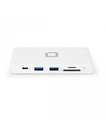 DICOTA Station d'accueil portable Blanc 9-en-1 USB-A/USB-C Plug and play HDMI VG