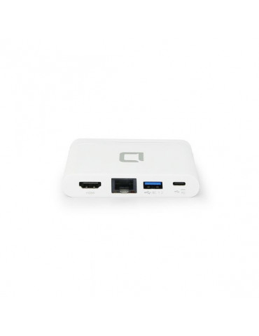 DICOTA Station d’accueil portable Blanc 4-en-1 USB-A/USB-C Plug and play HDMI RJ