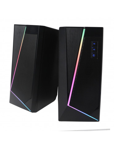 Enceinte PC WE 2.0 2 x 3W RMS Connexion Bluetooth, LED RGB Port USB, Jack stéréo