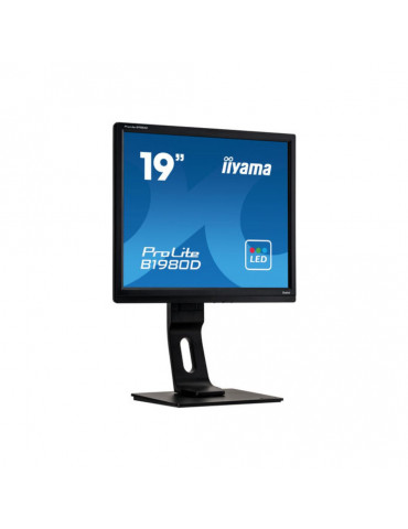 Ecran IIYAMA 19 » Noir LED 5:4 1280×1024  5ms 250 cd/m  VGA DVI Pivot / B1980D-B