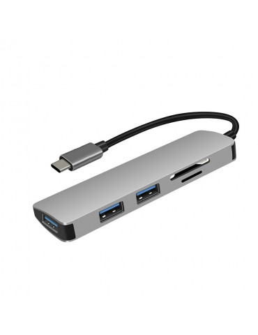 Hub USB-C universel HEDEN pr Macbook/PC 3*USB-A 3.0, Lecteur de carte SD/Micro S