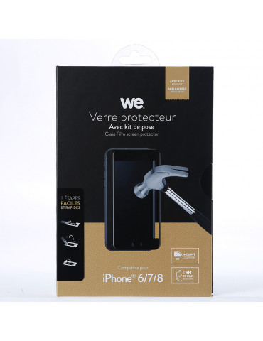 Verre protecteur avec Kit de pose iPhone 6 / 6S / 7 / 8 / SE 2020: Avec kit de p