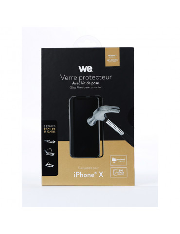 ***WE Verre trempé APPLE IPHONE X / XS - Avec kit de pose