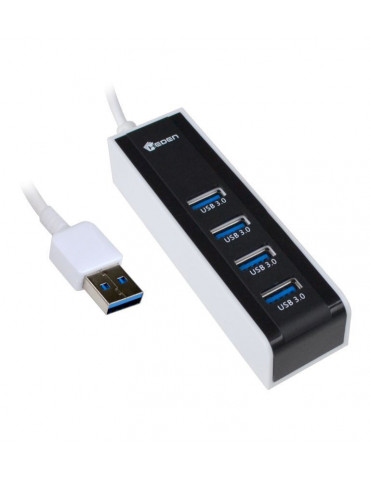 Hub USB3.0 HEDEN avec adaptateur 4 ports cable 40cm noir et blanc