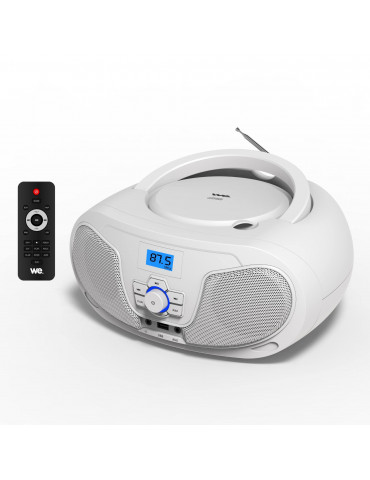 Lecteur Radio CD-USB(MP3)-Bluetooth avec télécommande, 2*2W Blanc