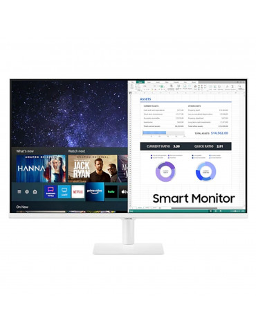 ECRAN 32 SAMSUNG S32AM501NU Blanc Smart Monitor M5 1920×1080 VA 16:9 8ms 250cd/