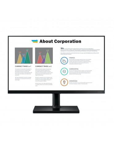 ECRAN 27 SAMSUNG LF27T450FQR NOIR FHD IPS 5ms – 250cd/m  1000:1 – 2xHDMI 2xUSB