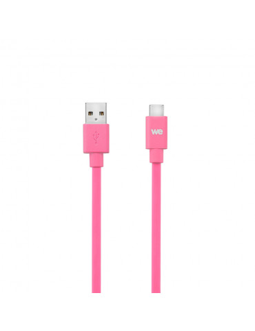 C ble USB-C m le/USB A m le plat 1 m - USB 3.1 gen 2 - fuchsia ne s'emm le pas