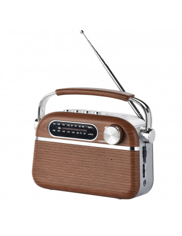 Radio vintage HALTERREGO Aspect bois, AM/FM/SW lecteur USB/ Carte Micro SD prise