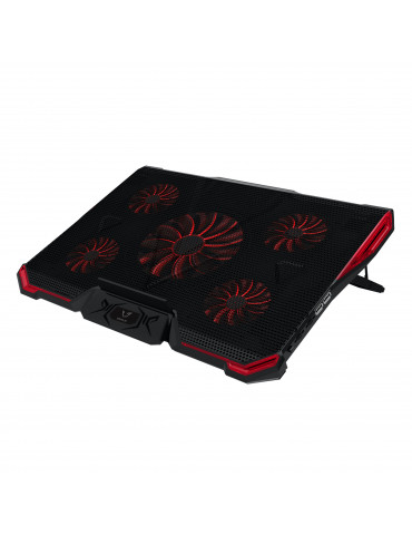 Refroidisseur Gamium pour PC jusqu’à 17 » – 5 ventiltateurs Leds rouge et 2 port