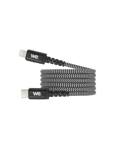 C ble USB-C/Lightning nylon tressé 1m - noir & blanc Charge rapide Connecteurs e