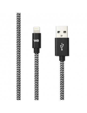 C ble USB-C/Lightning nylon tressé 2m - noir & blanc Charge rapide Connecteurs e
