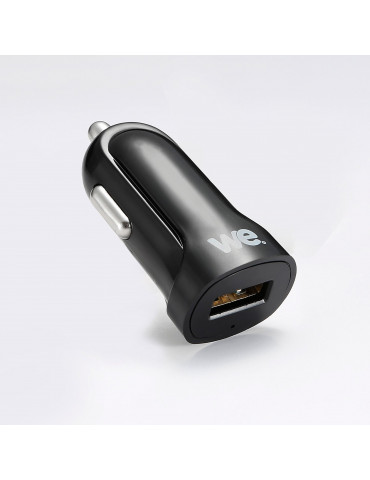 Chargeur allume-cigare 1 USB 2.4A noir - format MINI indicateur lumineux