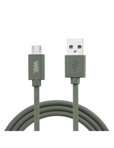 C ble USB/micro USB en silicone - 2m - vert kaki