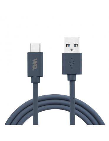 C ble USB/USB-C en silicone - USB 2.0 - 1m - bleu