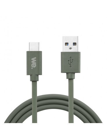 C ble USB/USB-C en silicone - USB 2.0 - 2m - vert kaki