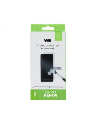 WE Verre trempé OPPO RENO6: Protection écran – anti-rayures – anti-bulles d’air