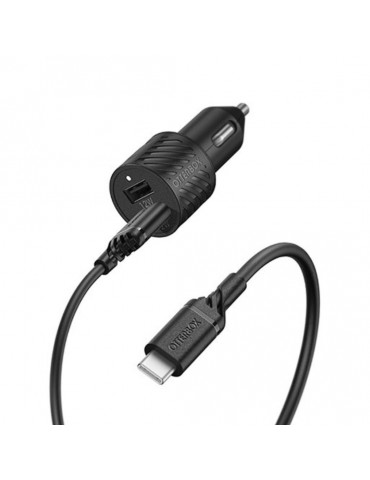 OtterBox Car Charger Bundle 2X USB A 12W + USB A-USB C Cable 1M - black