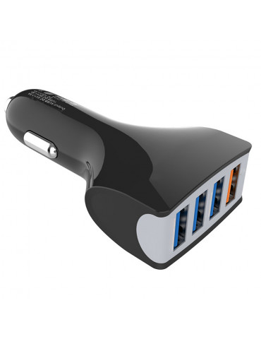 Chargeur allume-cigare 4 ports USB - Total 35W/7A - 1 port QC 3.0 18W (DC 5V/3A,