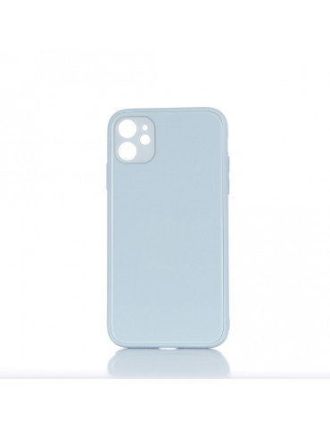 WE Coque de protection GLASS APPLE IPHONE 11 Gris: Effet vernis   contour mat