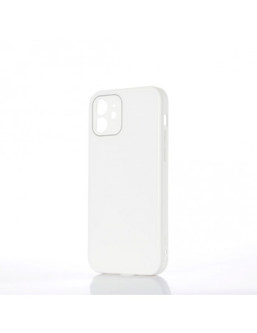 WE Coque de protection GLASS APPLE IPHONE 12 Blanc: Effet vernis   contour mat