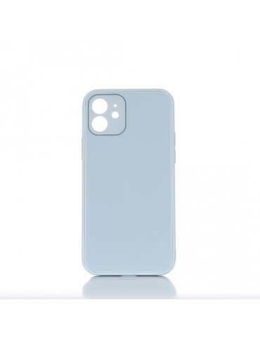 WE Coque de protection GLASS APPLE IPHONE 12 Gris: Effet vernis   contour mat