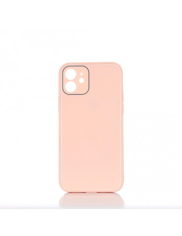 WE Coque de protection GLASS APPLE IPHONE 12 Rose poudré: Effet vernis   contour