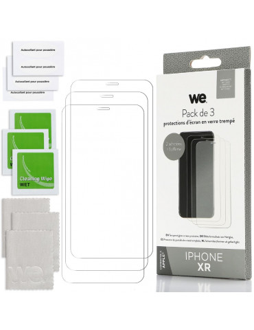 WE PACK 3 verres trempés IPHONE XR: 3 Protection écran – anti-rayures – anti-bul