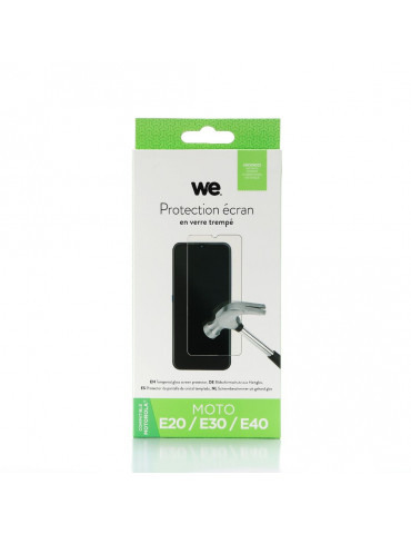 WE Verre trempé MOTOROLA E20 / E30 / E40 : Protection écran – anti-rayures – ant