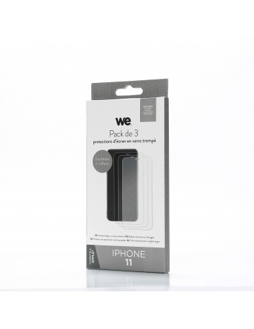 WE PACK 3 verres trempés IPHONE 11: 3 Protection écran – anti-rayures – anti-bul