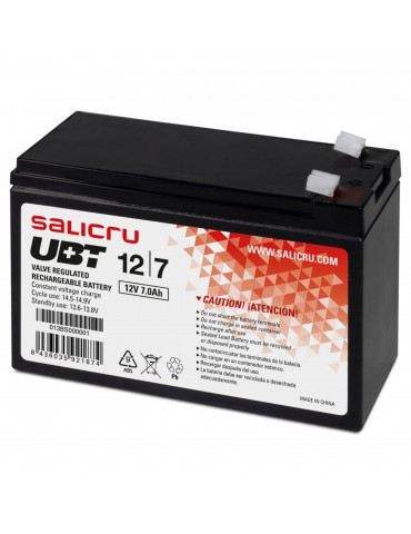 SALICRU BATTERIE UBT 12V/7Ah Technologie AGM Faible autodecharge 105 A (5s) Gara