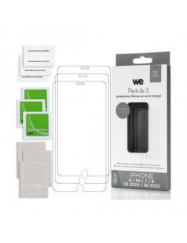 WE PACK 3 verres trempés IPHONE 7 / 8 / SE 2020 / SE 2022 : 3 Protections écrans