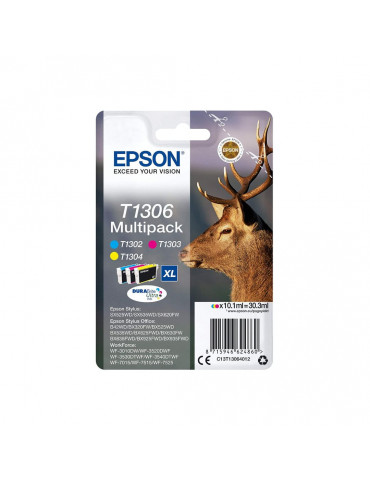 EPSON Multipack Cerf T1306 Encre DURABrite Ultra C,M,J (XL) 30,3ml