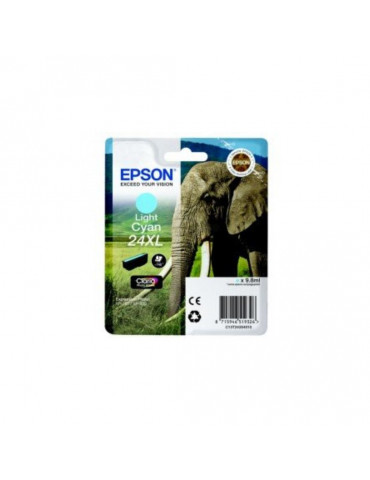 EPSON Cartouche Eléphant 24XL Encre Claria Photo HD Cyan clair 9,8ml