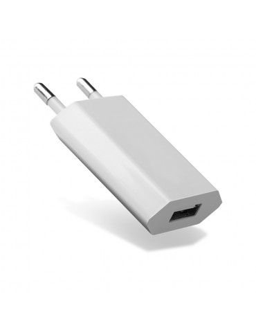 Chargeur secteur 1 USB 1A blanc design plat