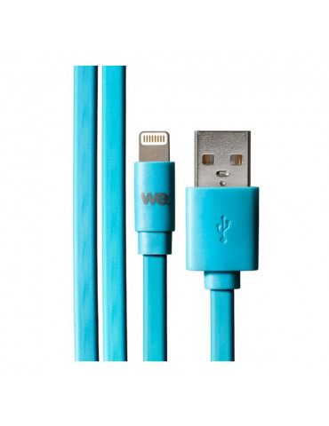 C ble Apple USB/lightning plat: évite de faire des noeuds 1m bleu - en silicone
