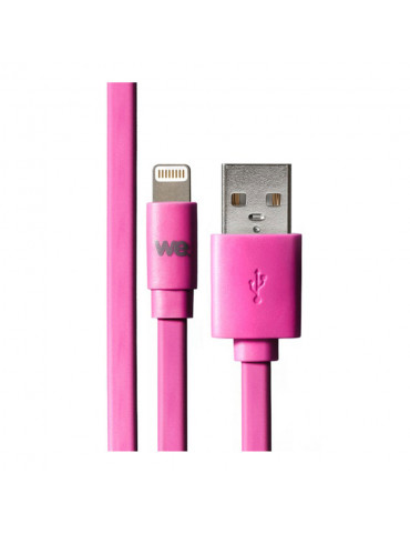 C ble Apple USB/lightning plat: évite de faire des noeuds 1m Fushia - en silicon