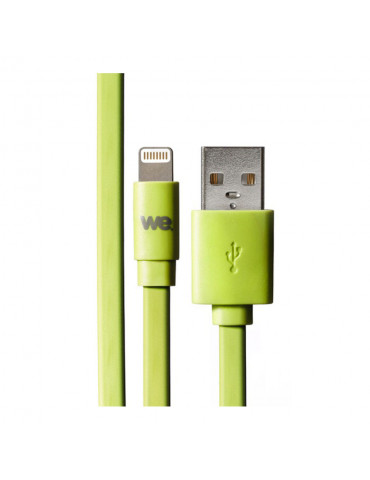 C ble Apple USB/lightning plat: évite de faire des noeuds 1m vert - en silicone