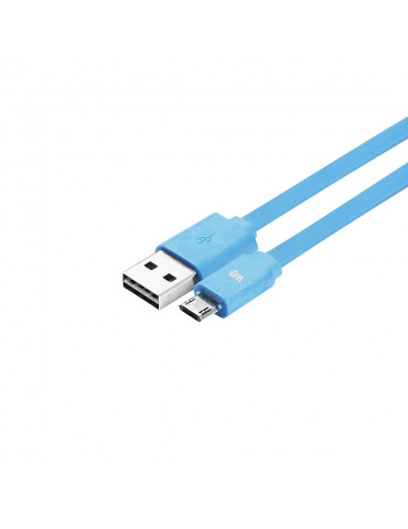 C ble USB/micro USB plat 1m bleu - reversible