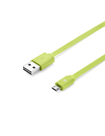 C ble USB/micro USB plat 1m vert - reversible