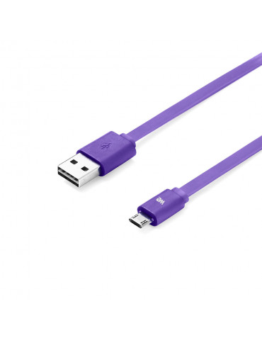 C ble USB/micro USB plat 1m violet - reversible