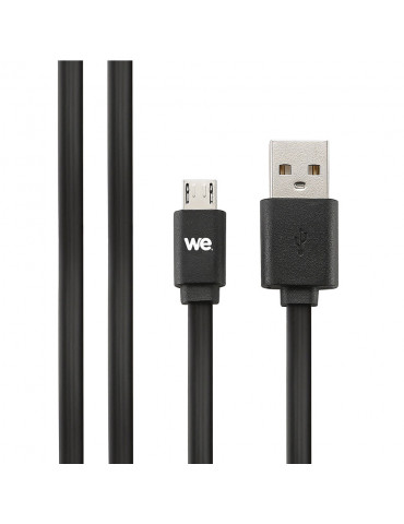 C ble USB/micro USB plat 2m noir - connecteurs réversibles