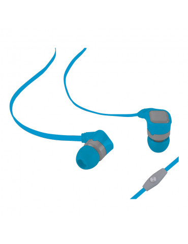 Ecouteurs avec micro 1.20m - pla Bi-couleur bleu/gris - jack 3.5mm diamètre driv