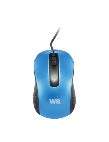 Souris filaire WE 1200DPI , USB, longeur c ble 1.5m finition métalliq bleue