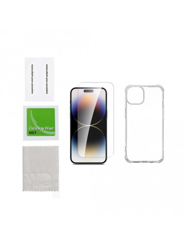 WE PACK verre trempé et coque de protection transparente APPLE IPHONE 15