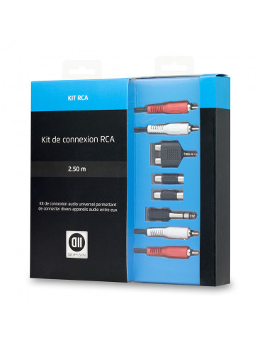 Kit de connexion RCA C ble 2RCA m le/m le+4adap RCA/jack