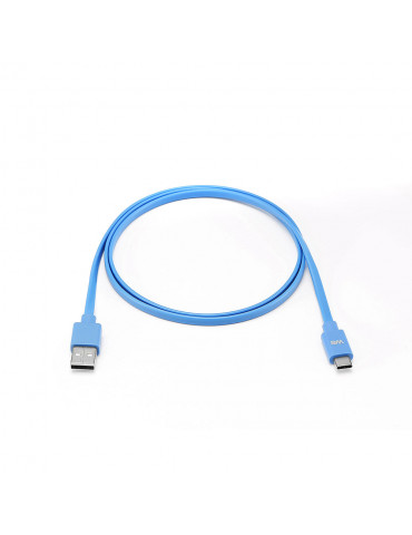 C ble USB-C m le/USB A m le plat 1 m - USB 3.1 gen 2 - bleu ne s'emm le pas