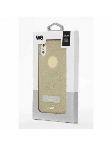 We coque de protection PAILLETTES APPLE IPHONE X Or: Effet brillant   résistante